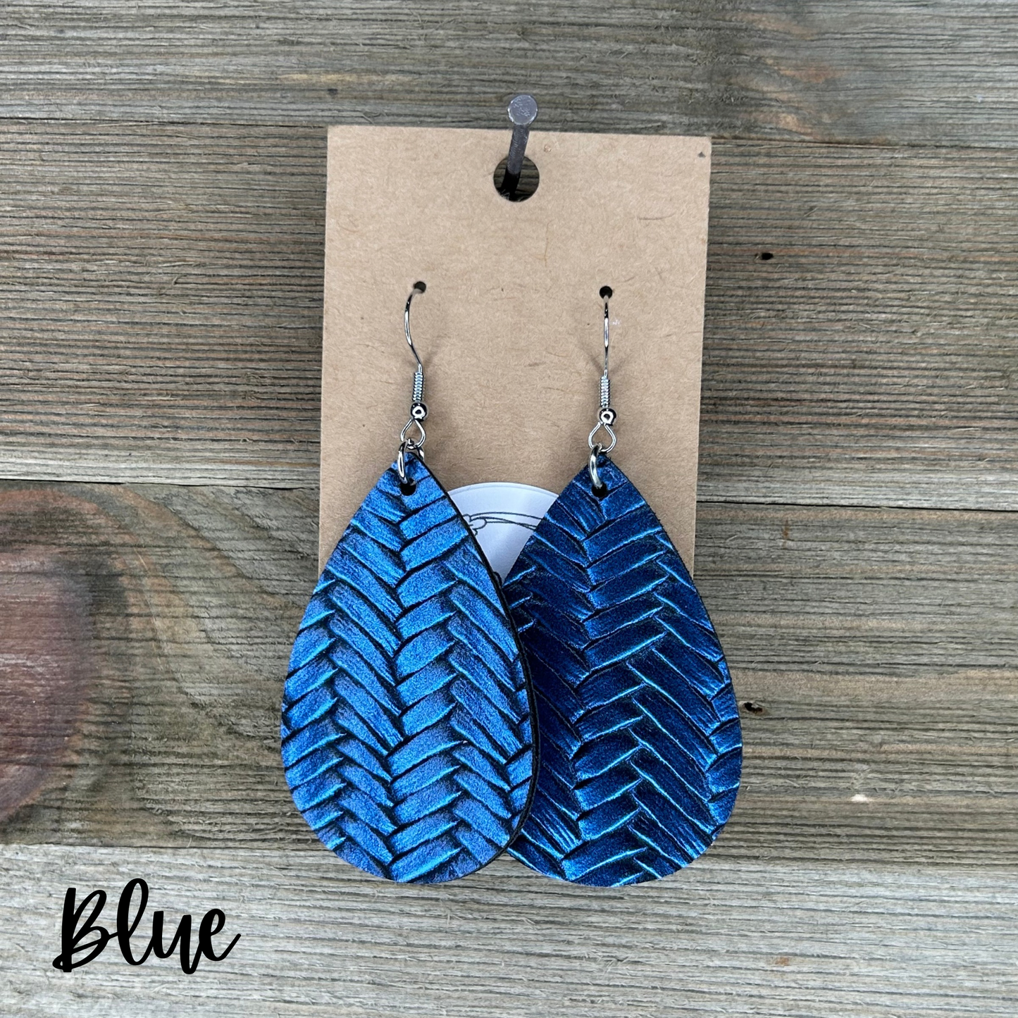 Herringbone Leather Earrings