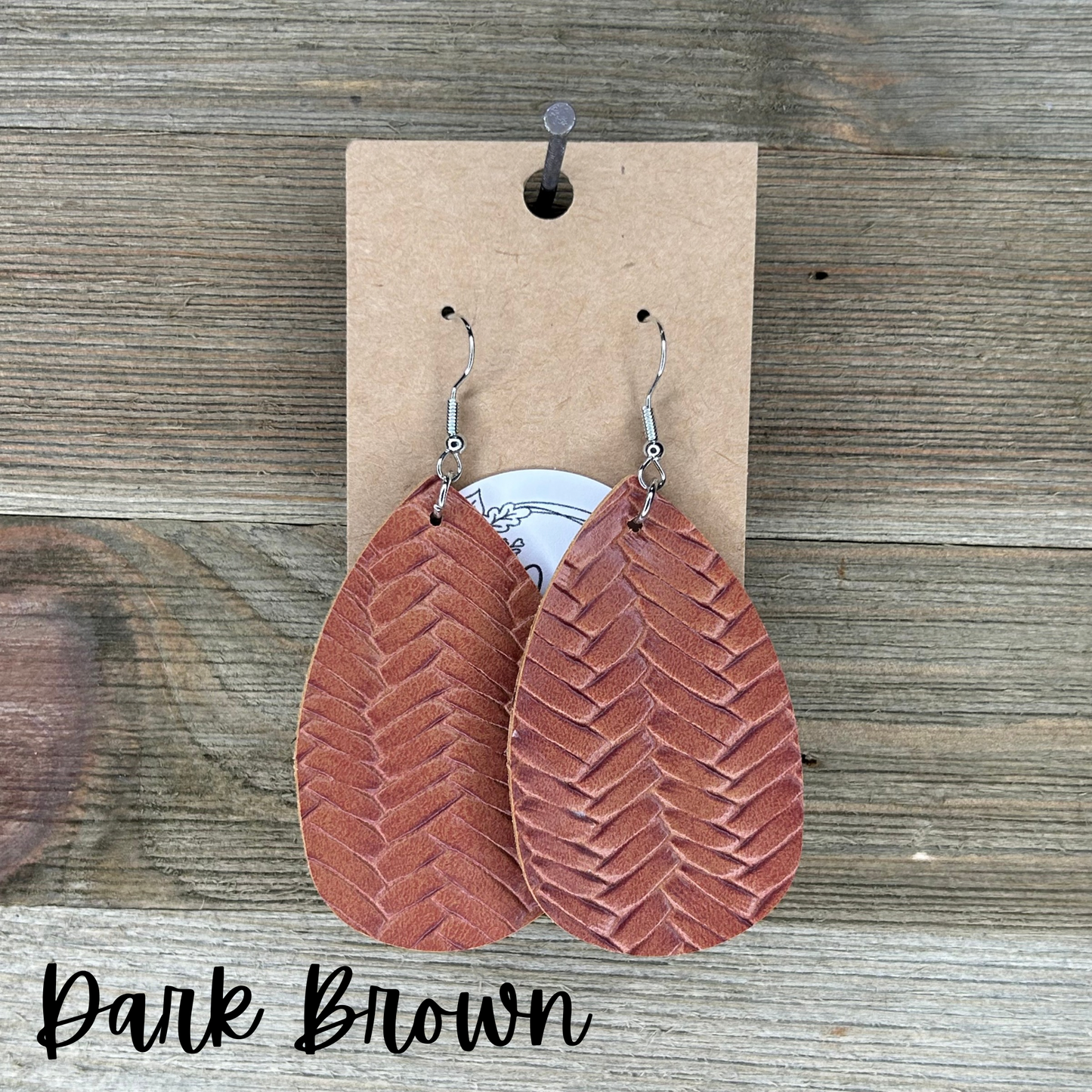 Herringbone Leather Earrings