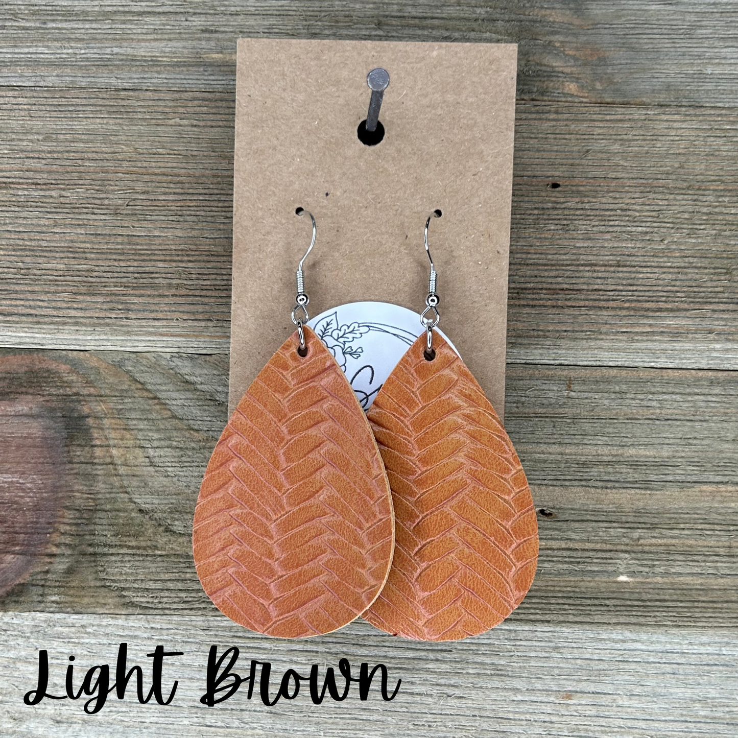 Herringbone Leather Earrings