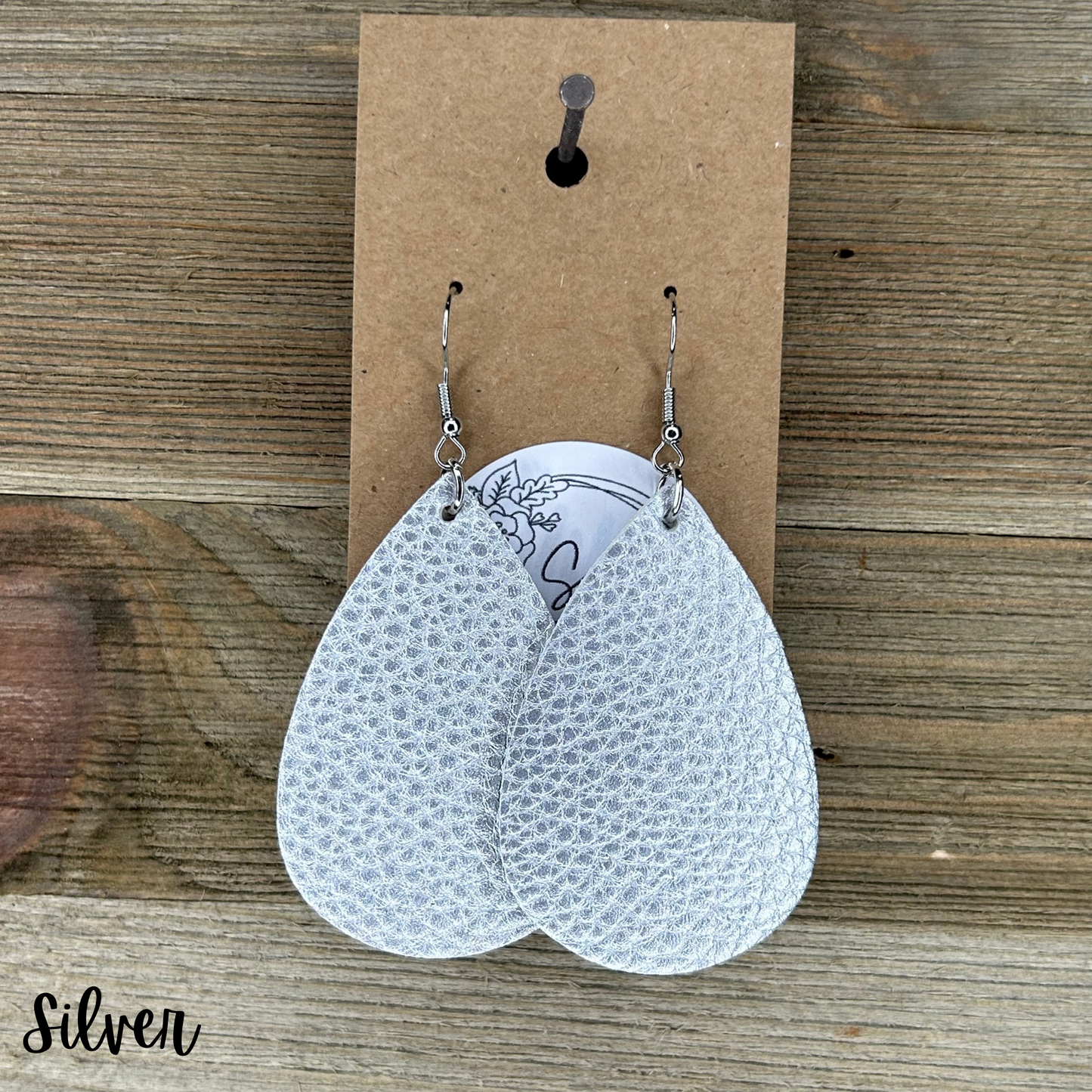 Leather Teardrop Earrings