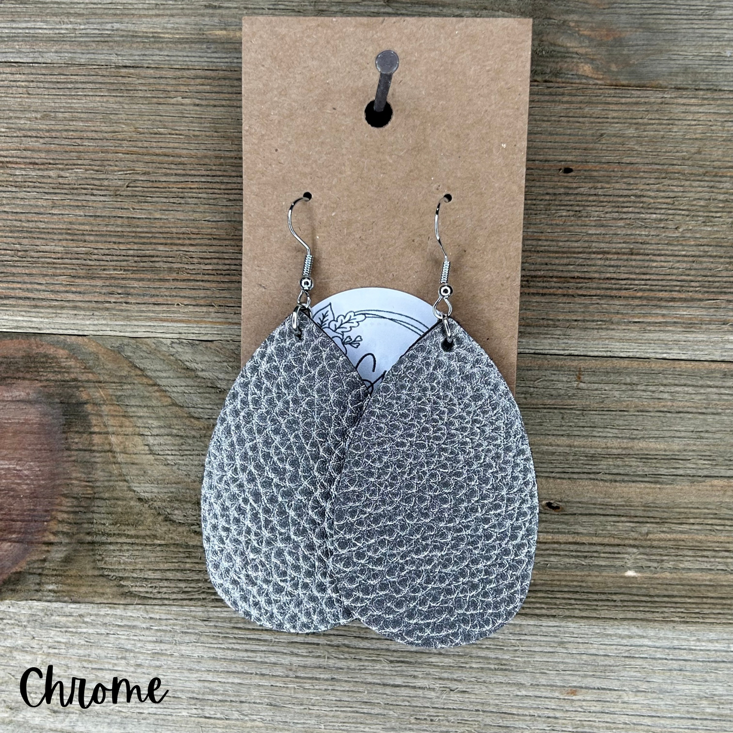 Leather Teardrop Earrings