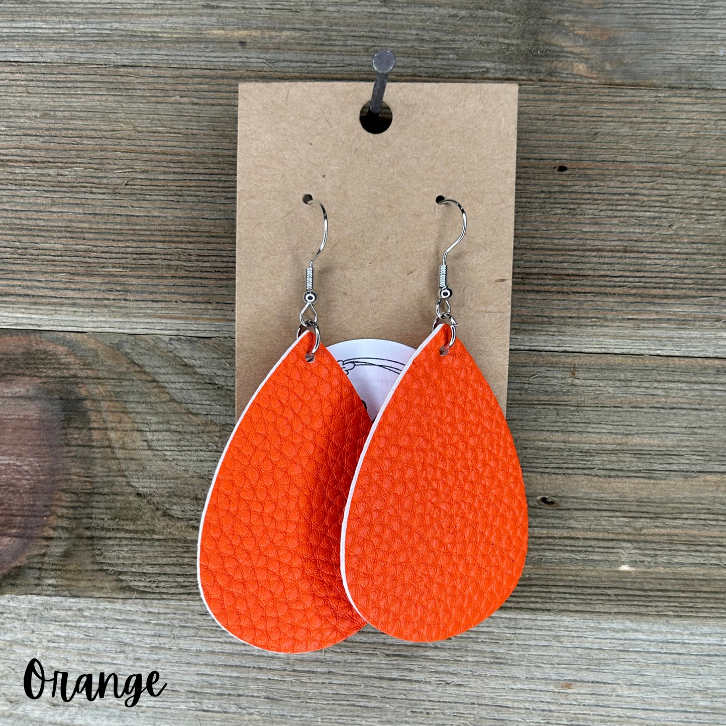 Leather Teardrop Earrings