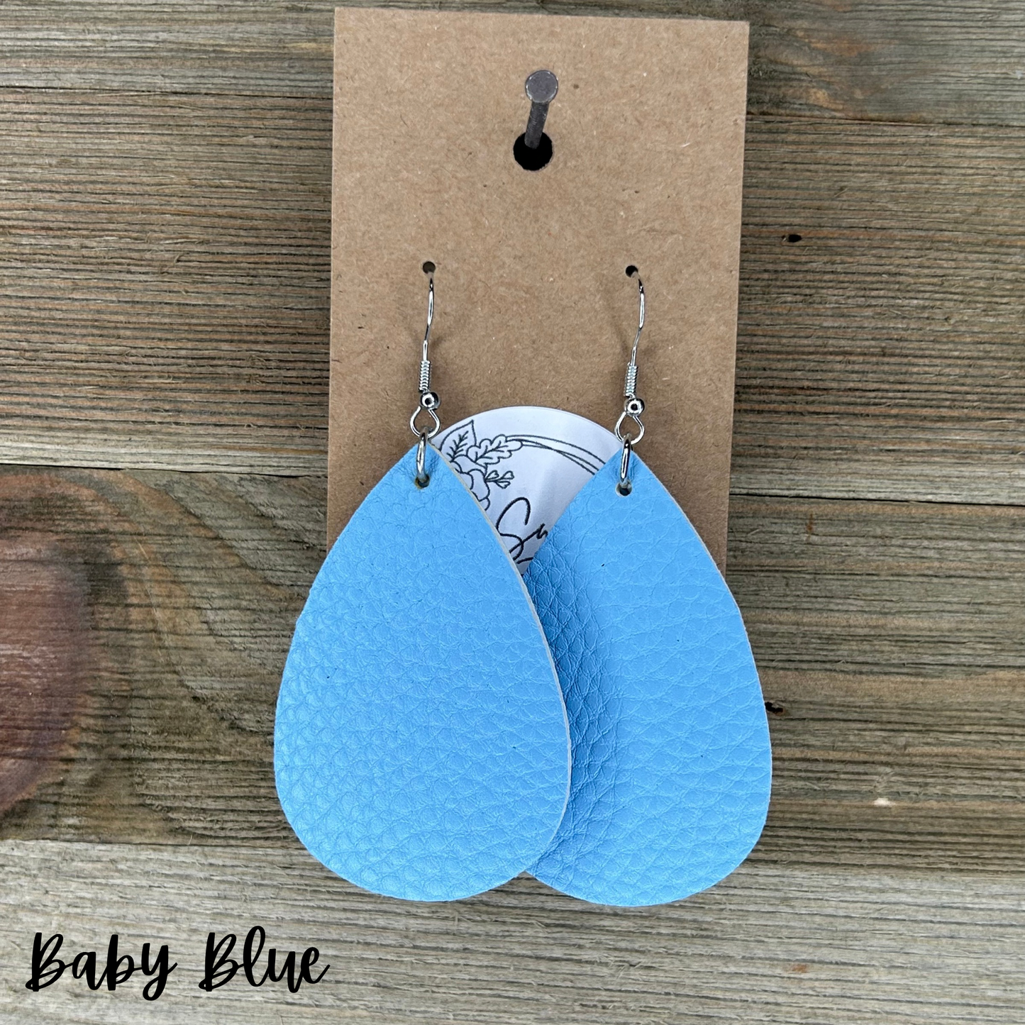Leather Teardrop Earrings