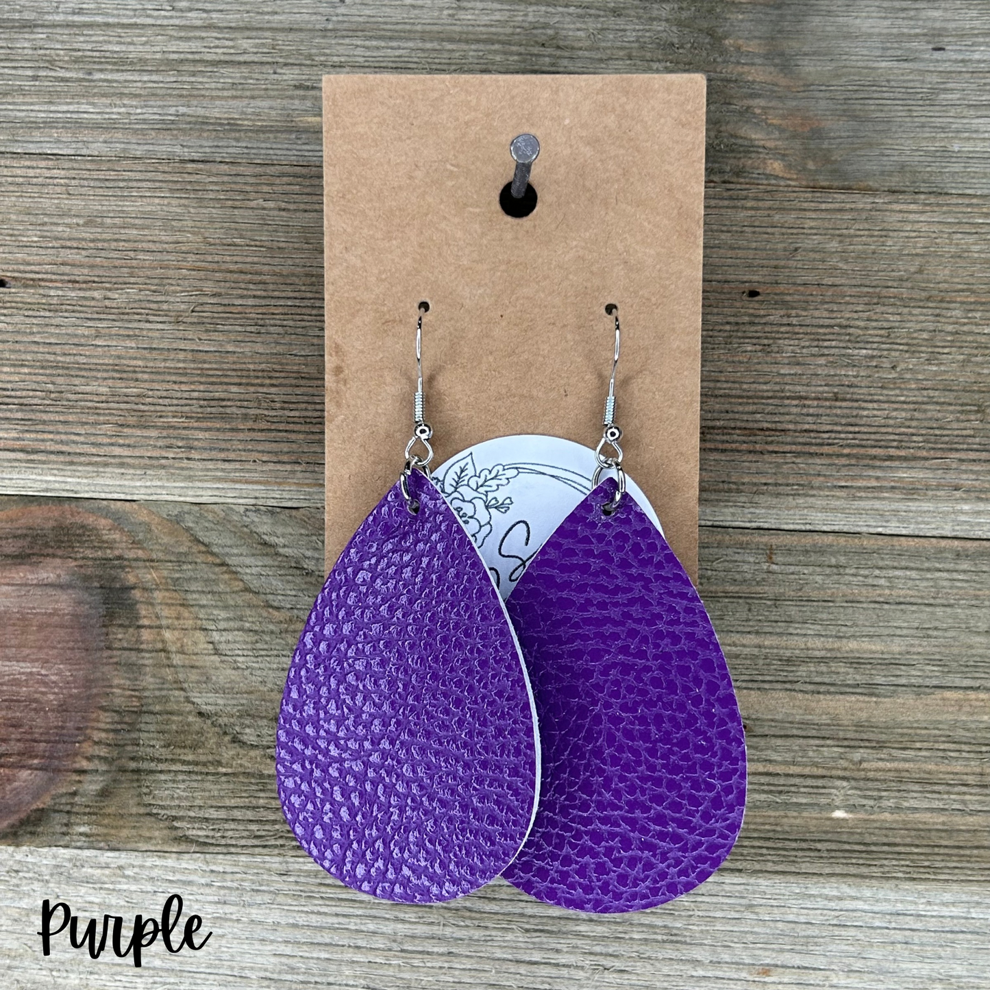 Leather Teardrop Earrings