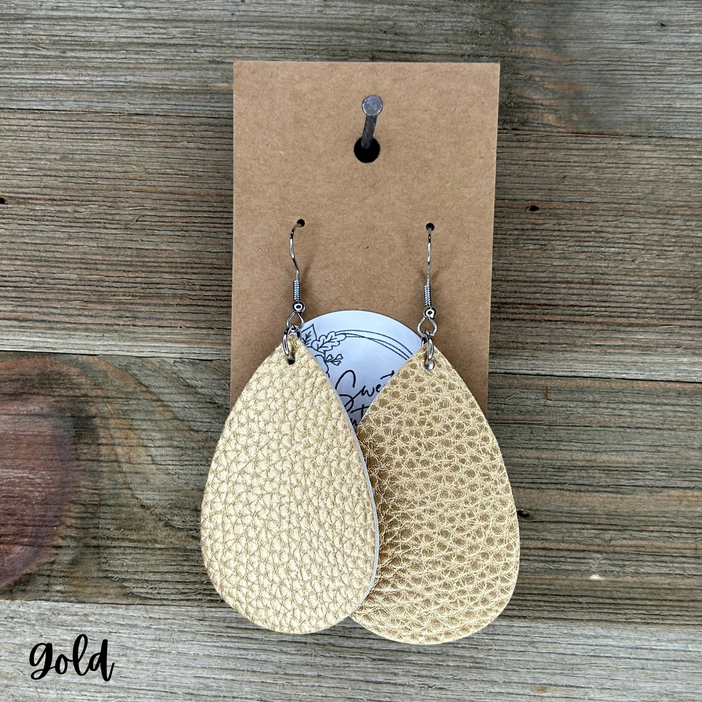 Leather Teardrop Earrings