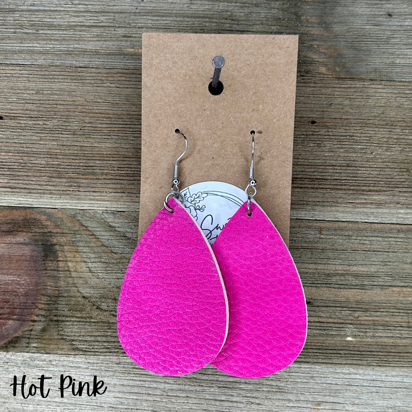 Leather Teardrop Earrings