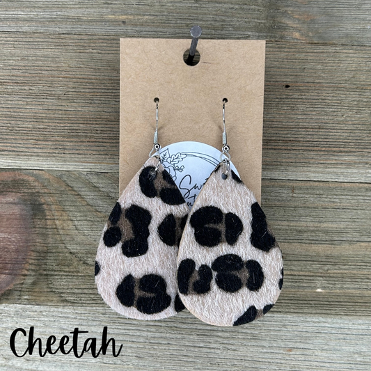 Faux Fur Teardrop Earrings