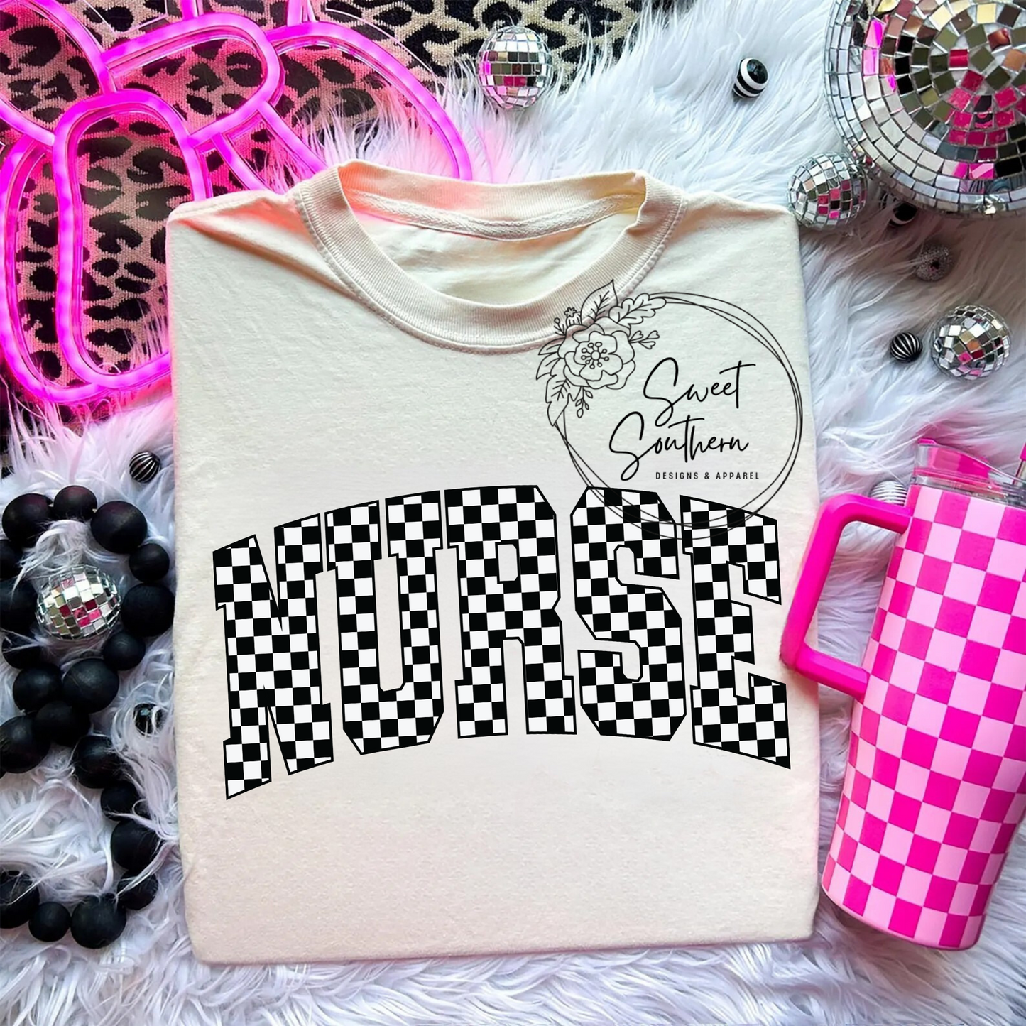 nurse block letters t-shirt