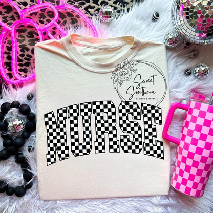 nurse block letters t-shirt