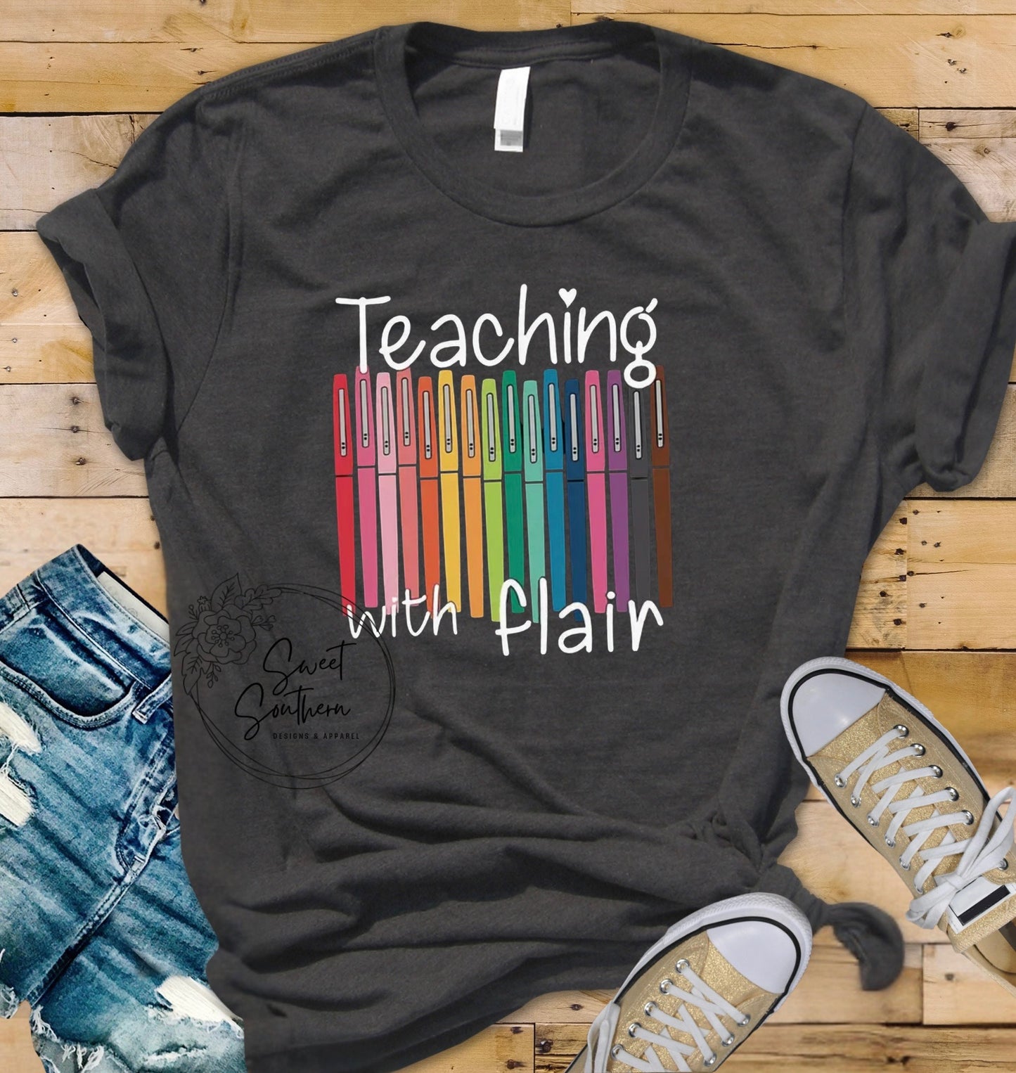teaching with flair t-shirt