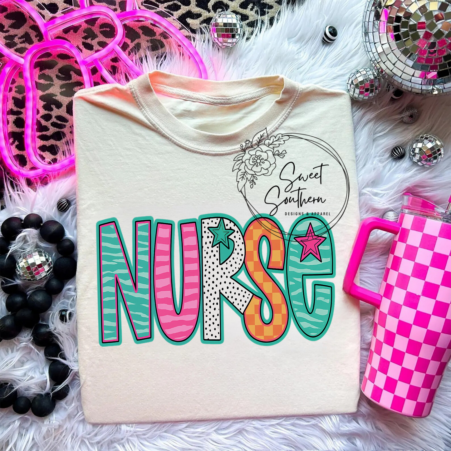 nurse colorful t-shirt