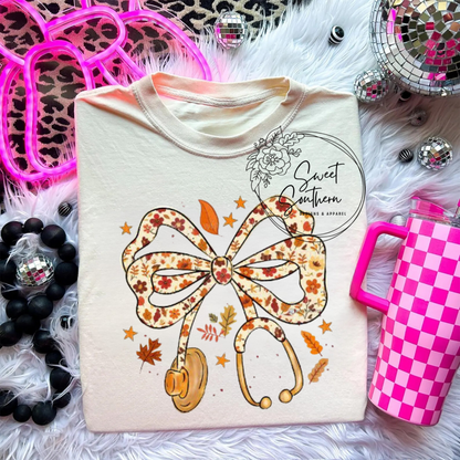 bow stethoscope t-shirt