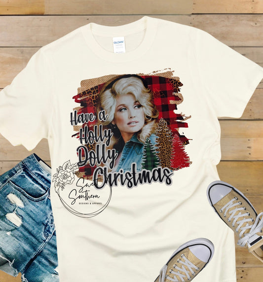 holly Dolly Christmas t-shirt