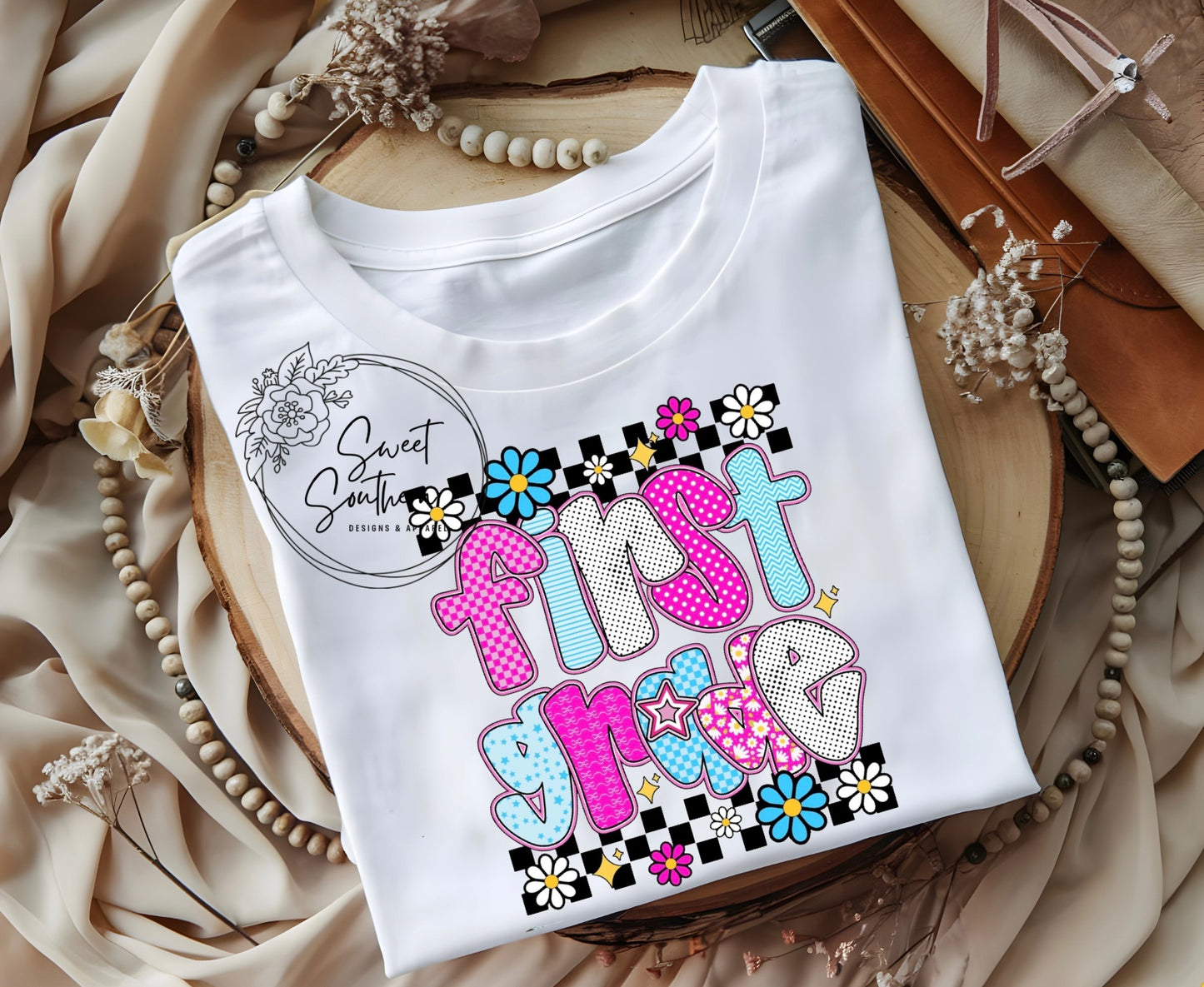 grade level checkered t-shirt