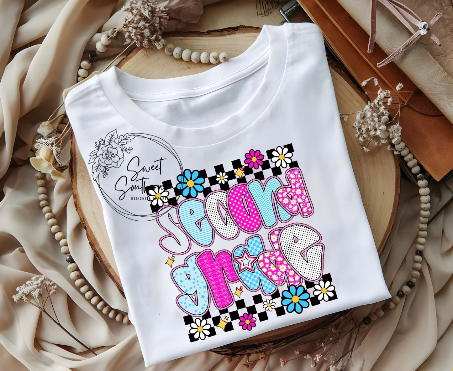 grade level checkered t-shirt
