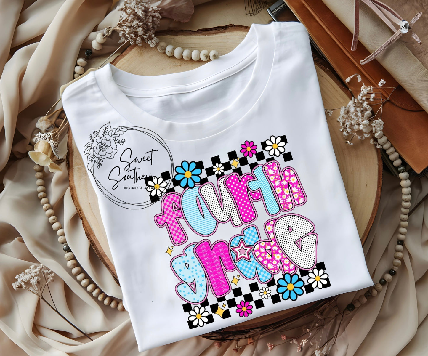 grade level checkered t-shirt