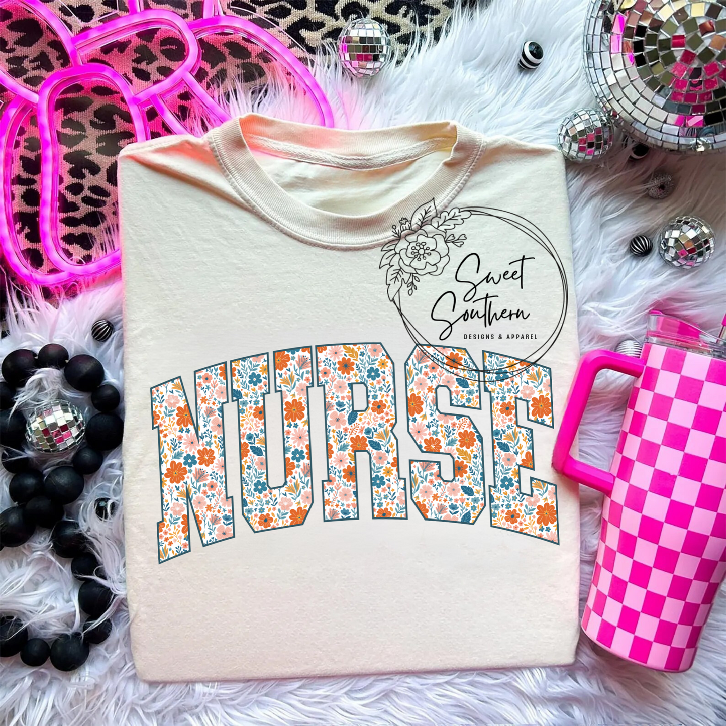 nurse block letters t-shirt