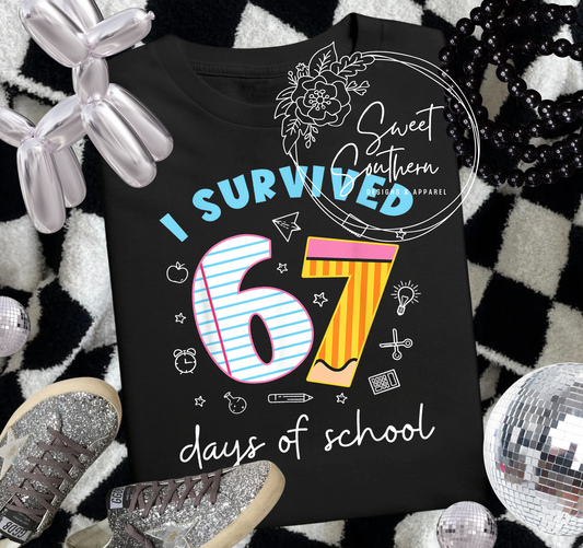 67 days of school tshirt