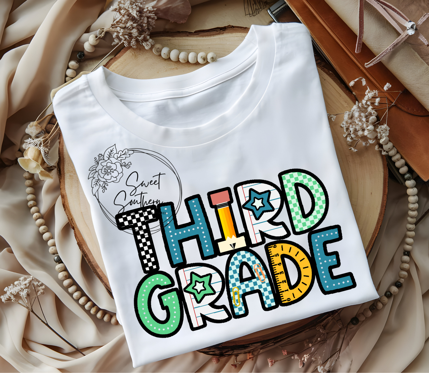 grade level school supplies t-shirt