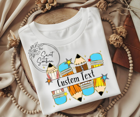 sports pencil custom t-shirt