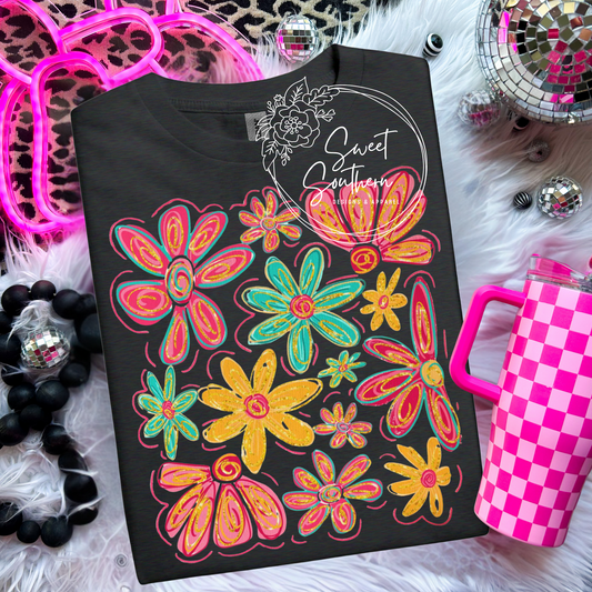 colorful flower t-shirt