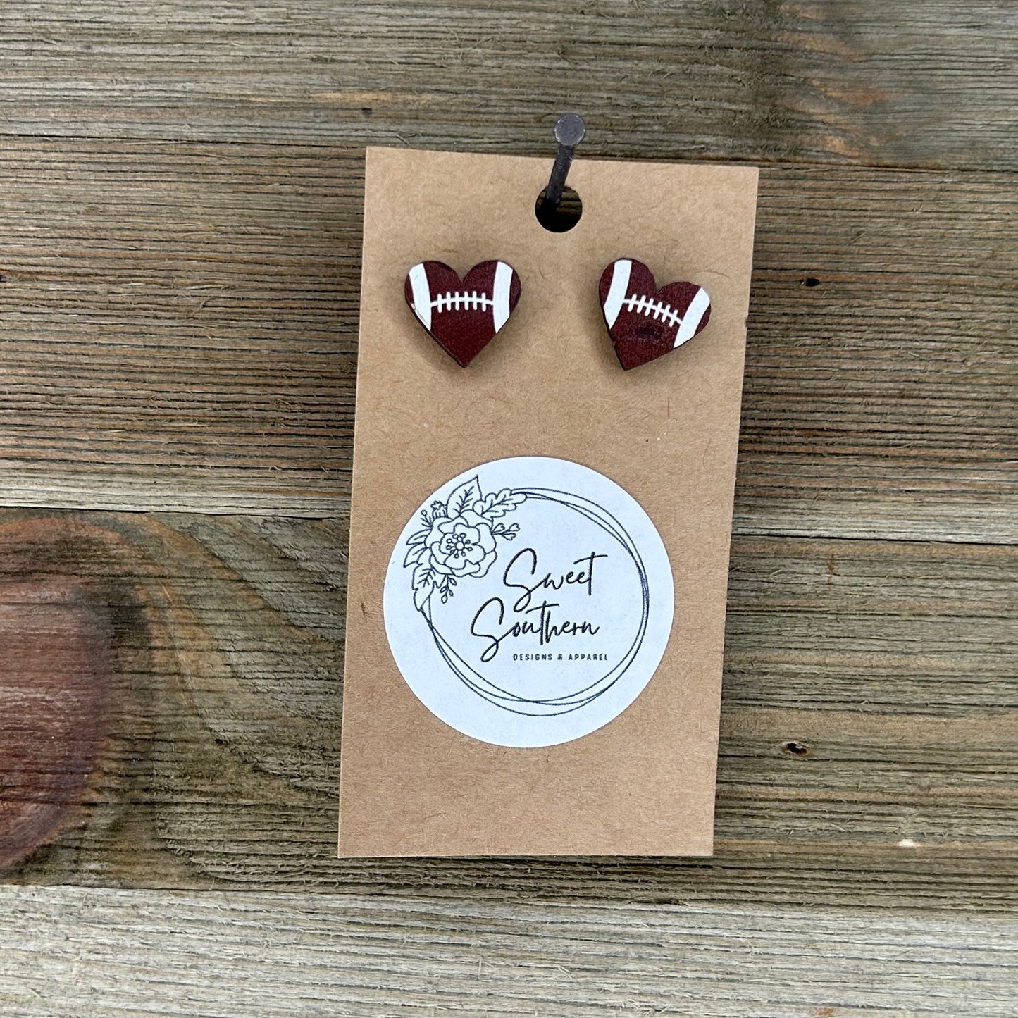 Sports Heart Stud Earrings