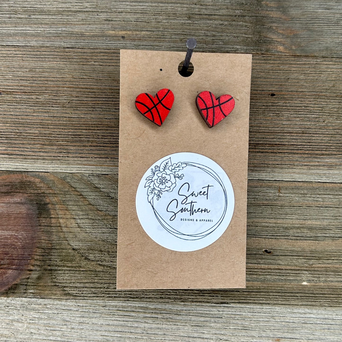 Sports Heart Stud Earrings
