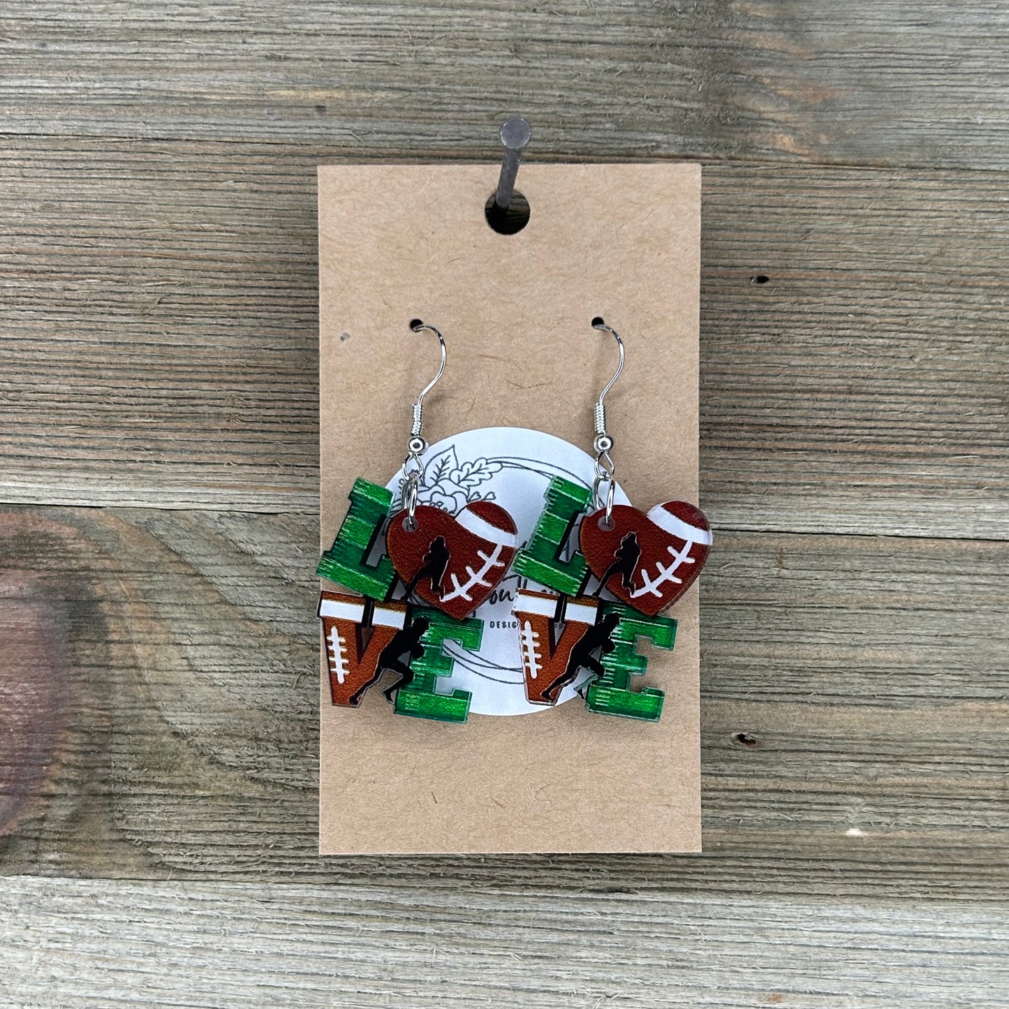 Football Dangle Earrings