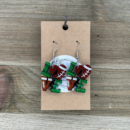 Football Dangle Earrings