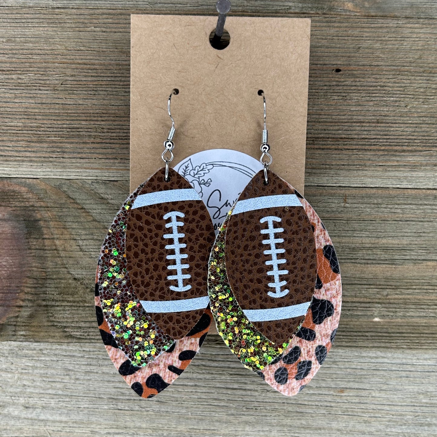Football Dangle Earrings