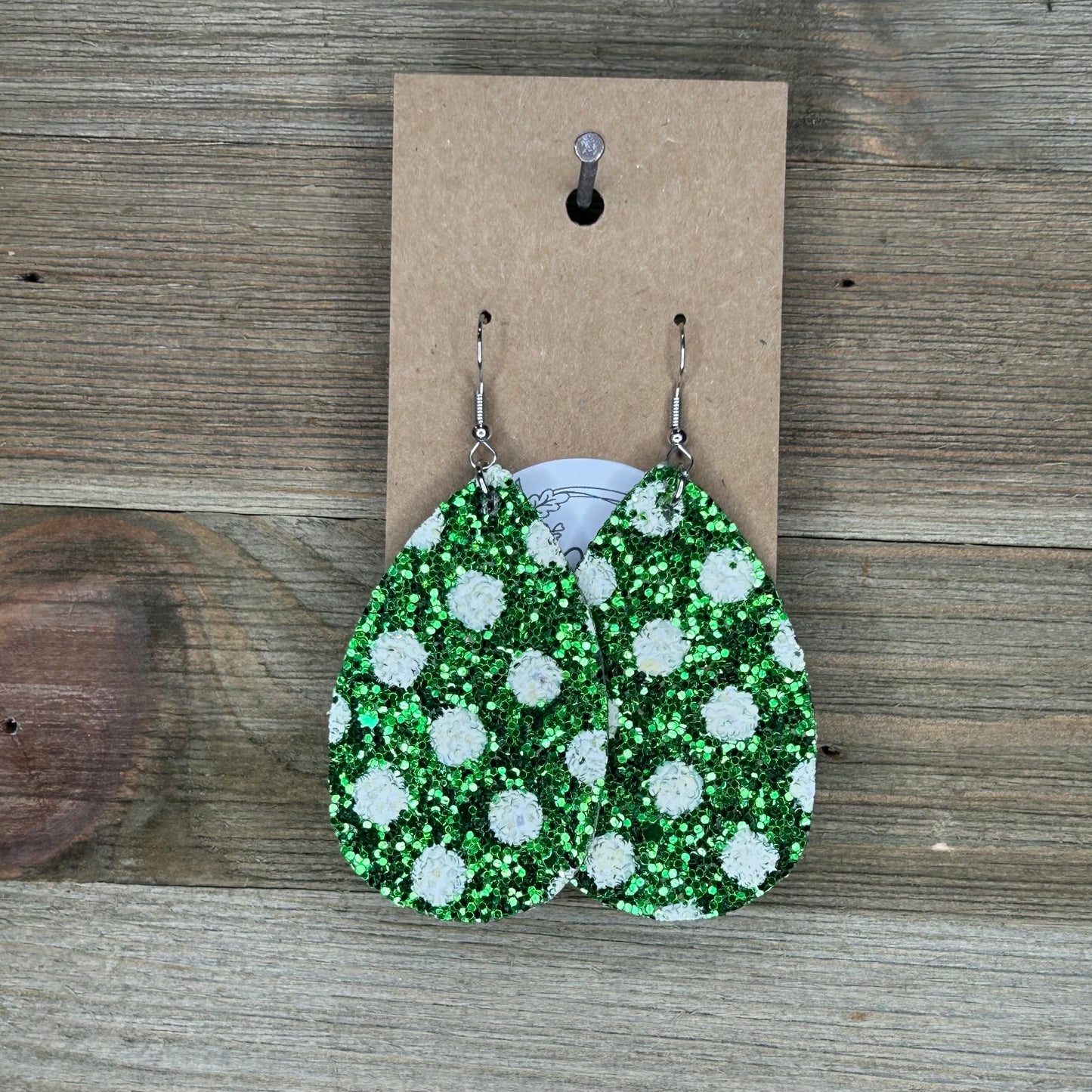 Polka Dot Glitter Teardrop Earrings