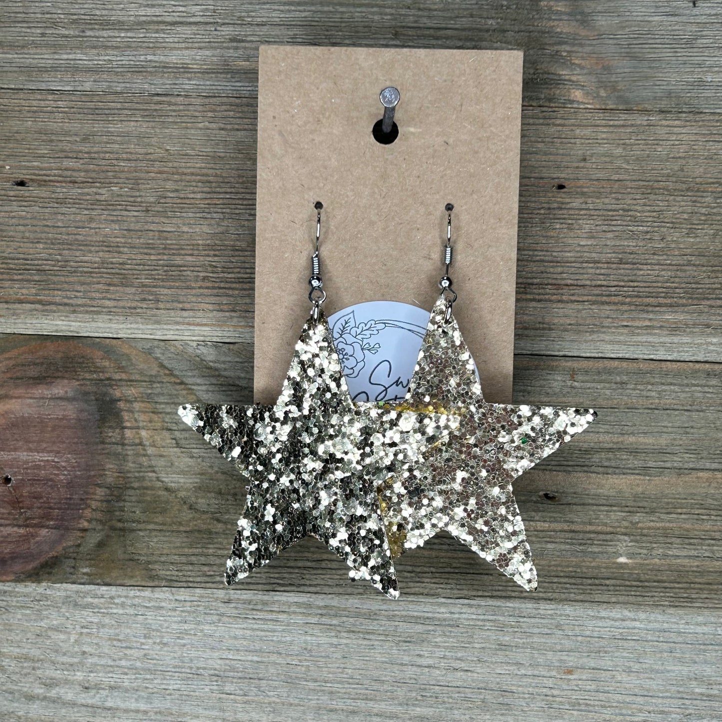 Glitter Star Earrings