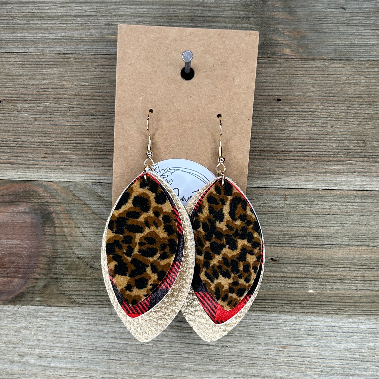 Red Buffalo Checkered Layered Earrings