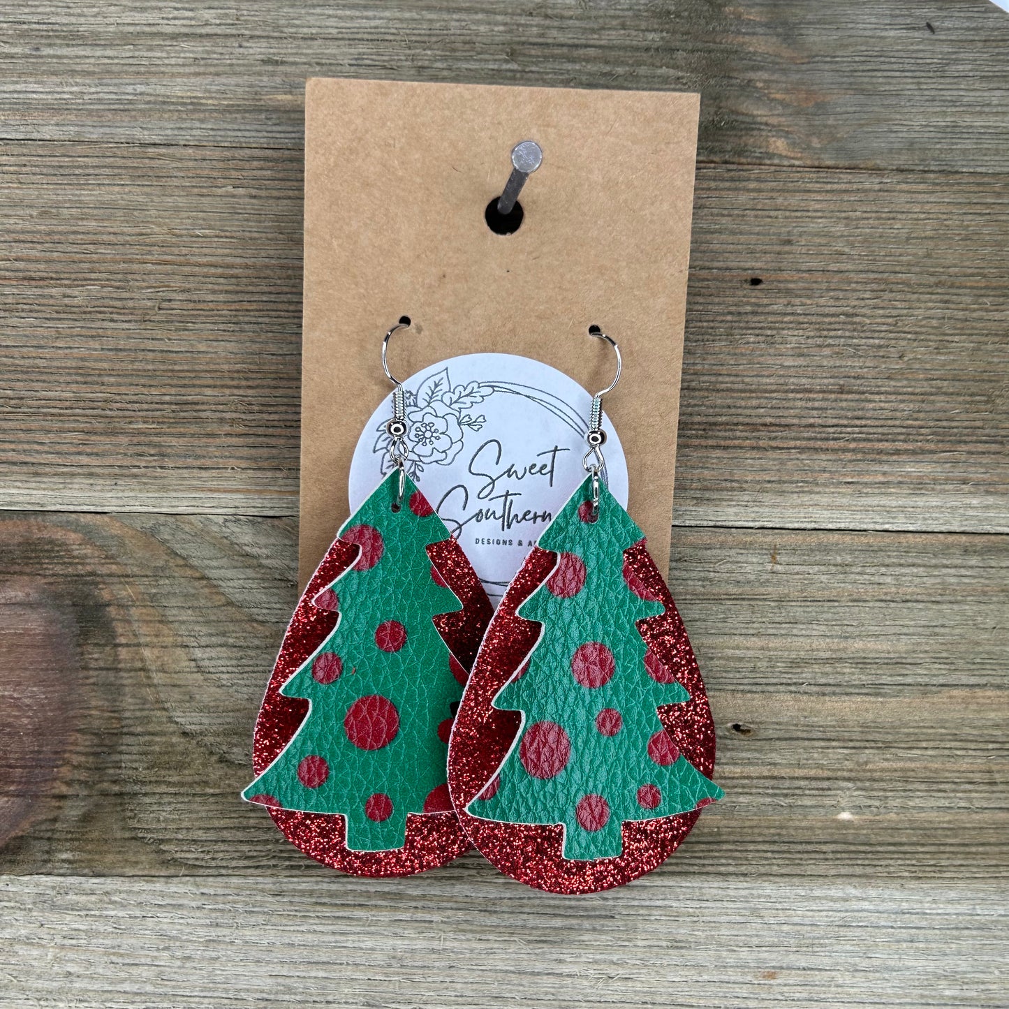 Double Layered Christmas Earrings