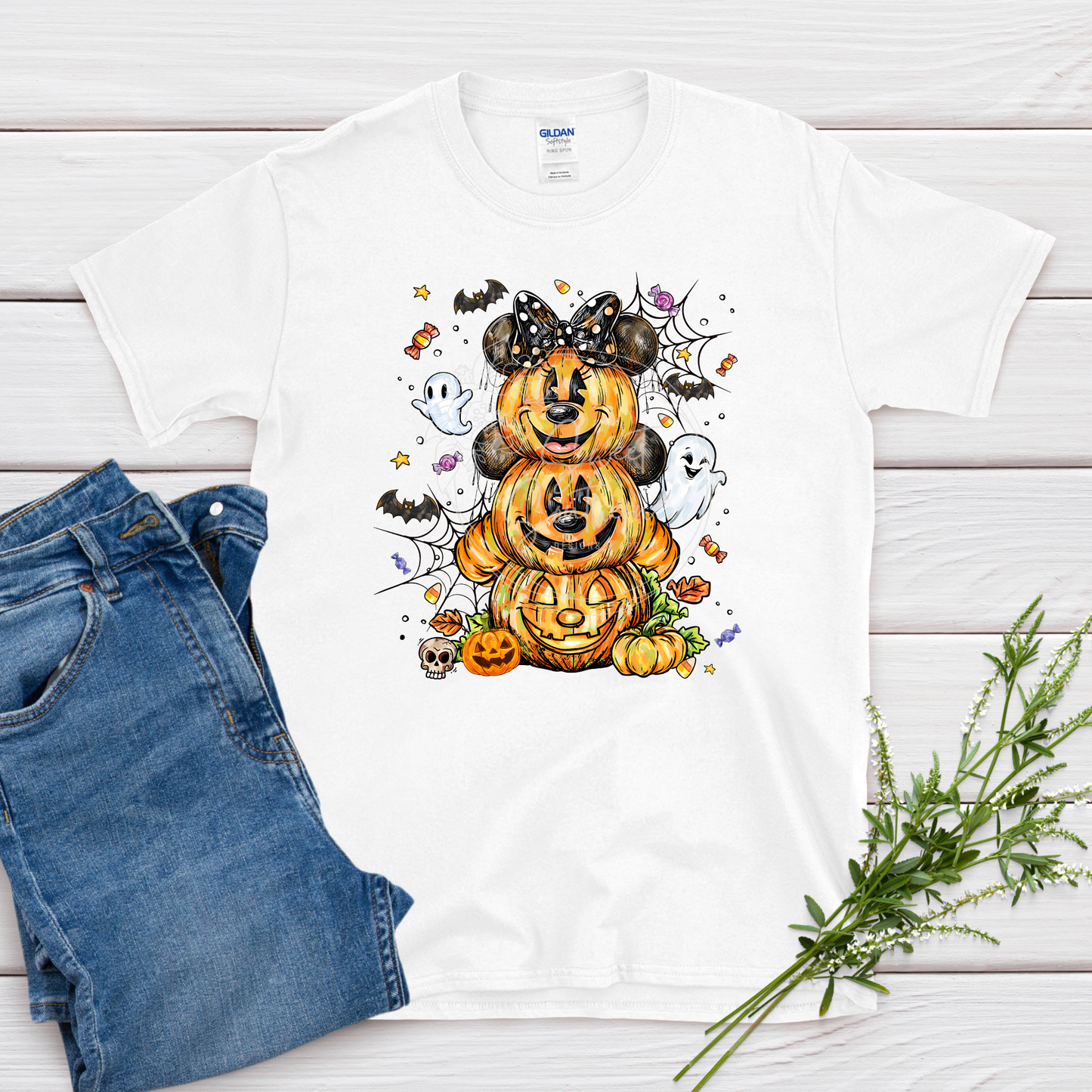 halloween minnie and mickey t-shirt
