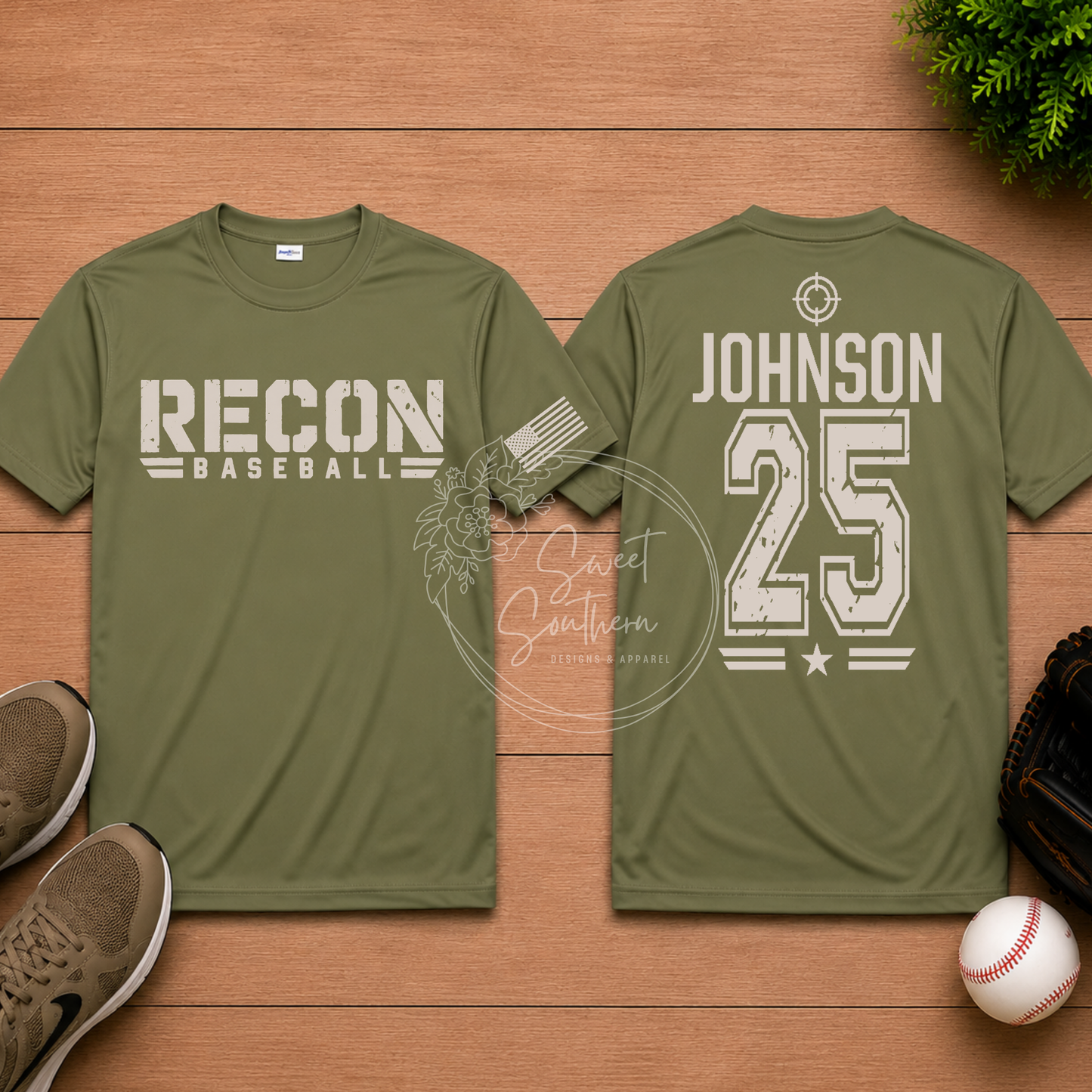 Distressed Recon with Back Name and Number