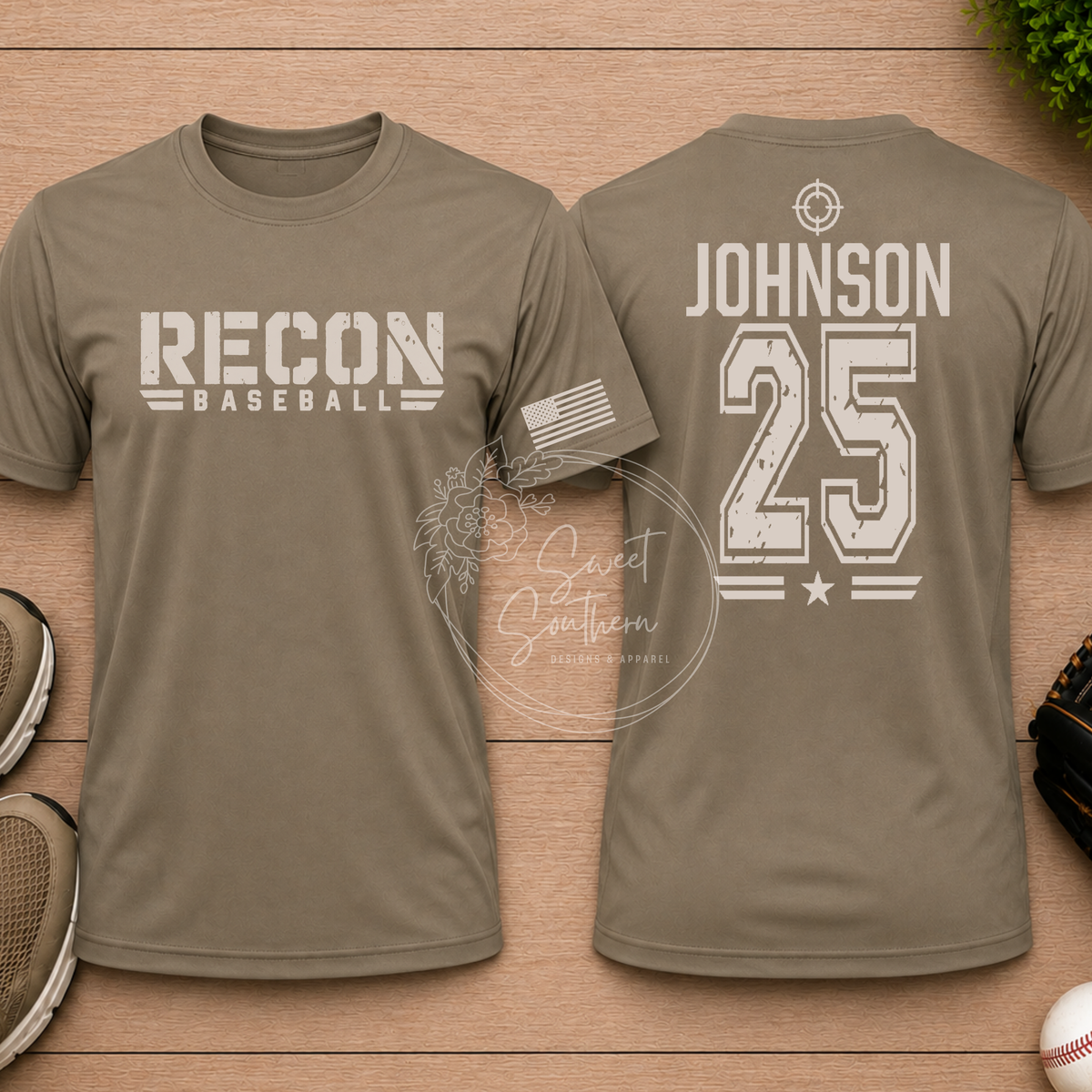 Distressed Recon with Back Name and Number