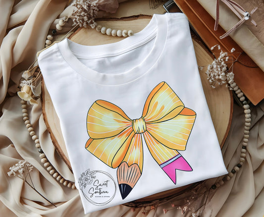 pencil bow t-shirt