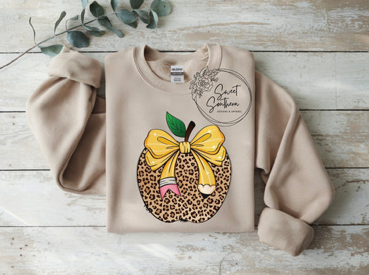 pencil cheetah apple sweatshirt