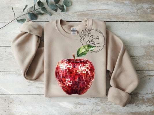 glitter apple sweatshirt
