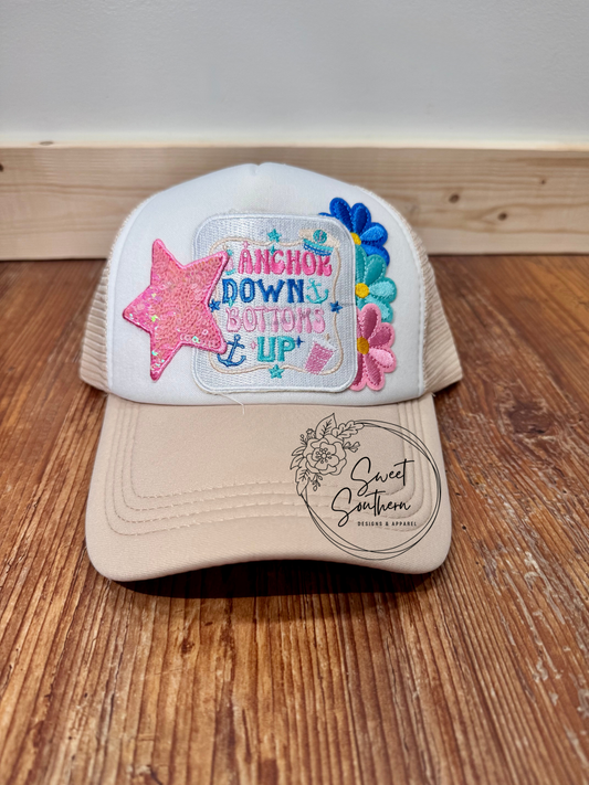 anchors down bottoms up hat
