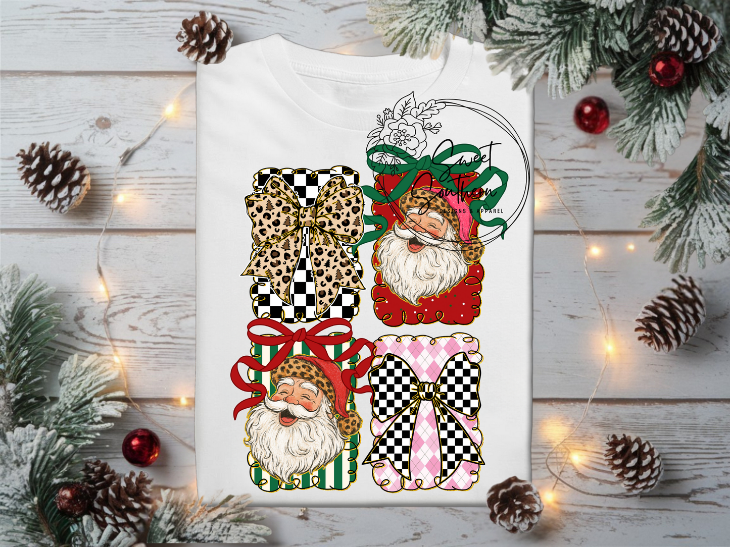 cheetah & checkered santa
