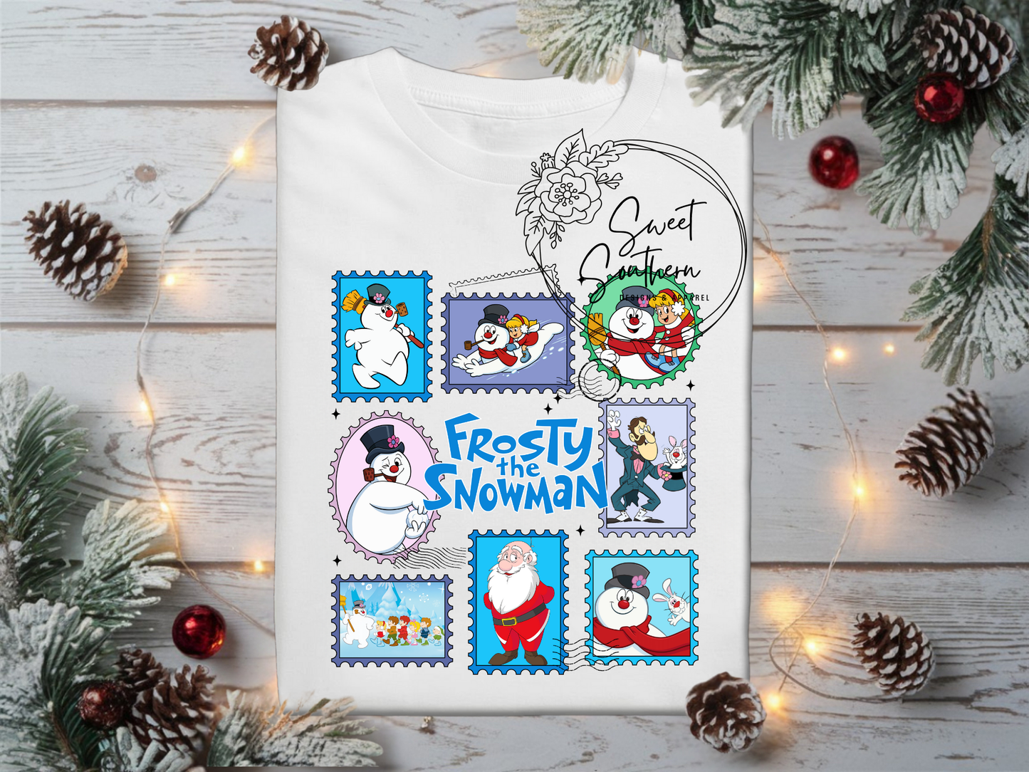 frosty the snowman stamp collage