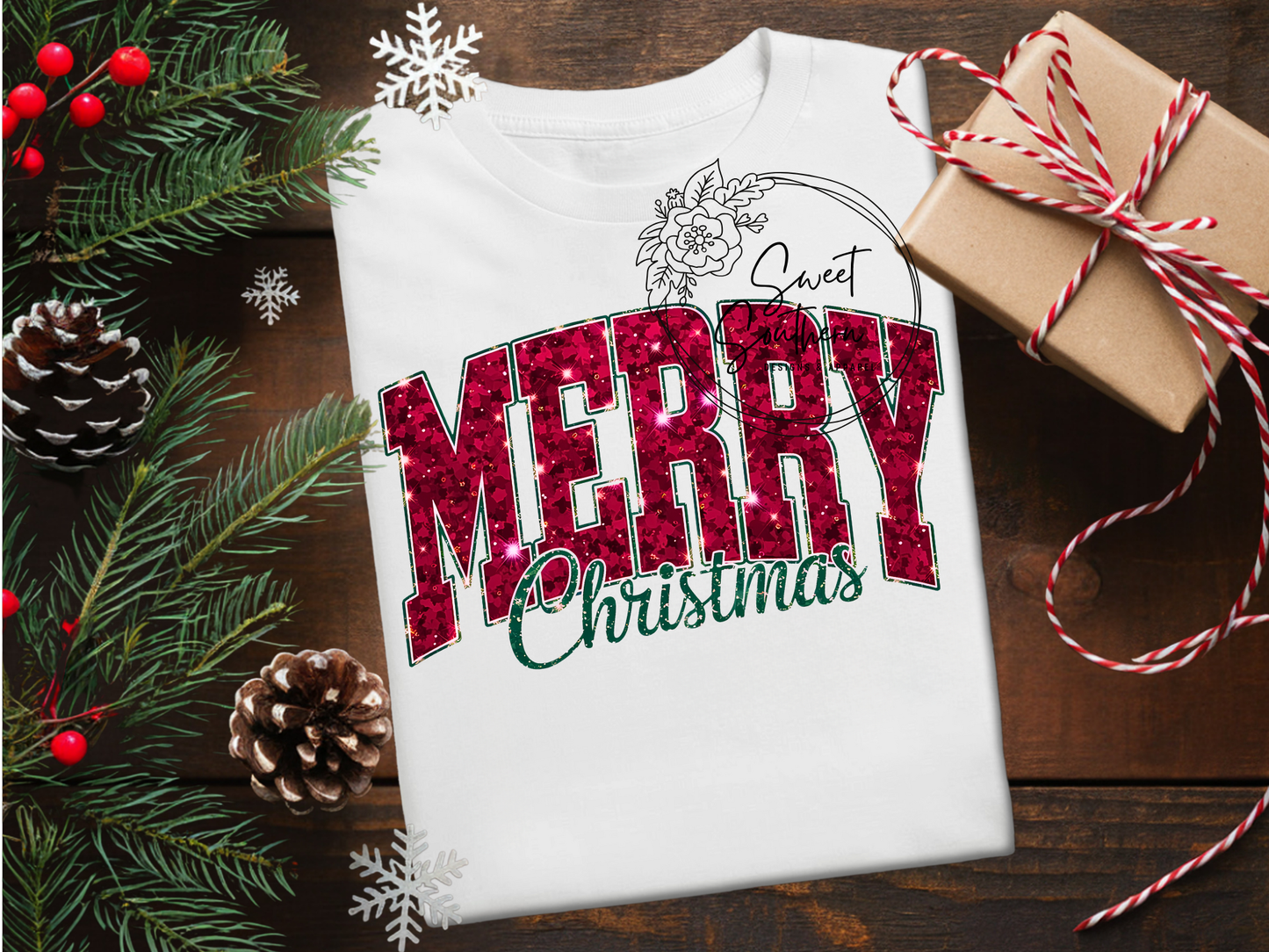merry christmas glitter letters