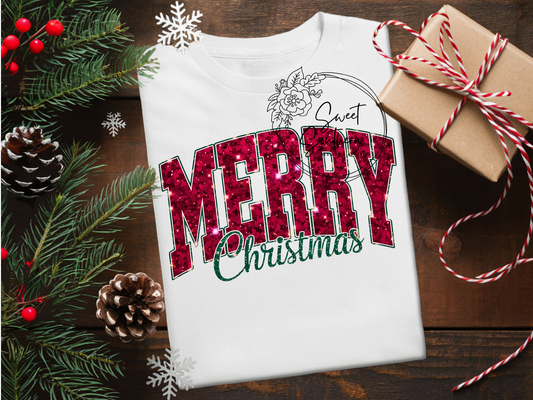 merry christmas glitter letters