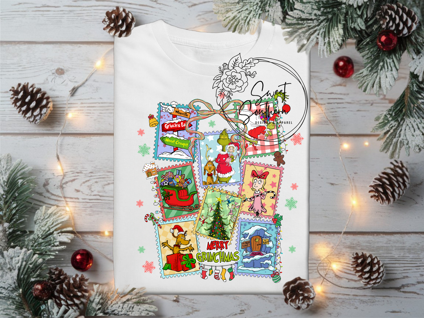 grinch stamp collage
