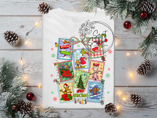 grinch stamp collage