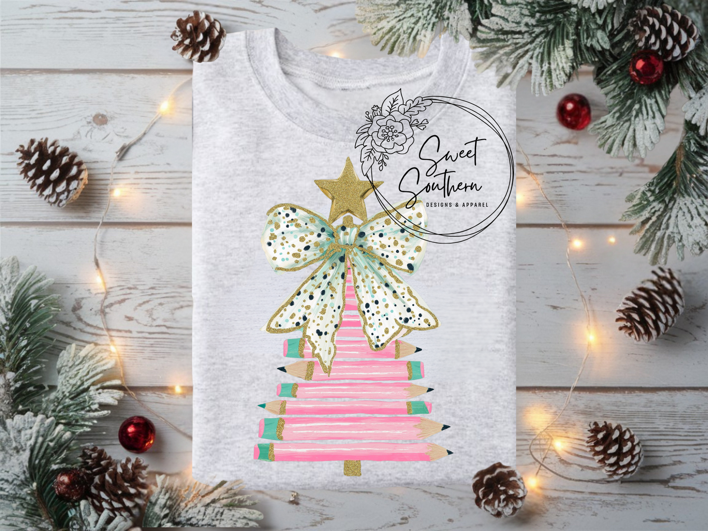 pastel pencil christmas tree