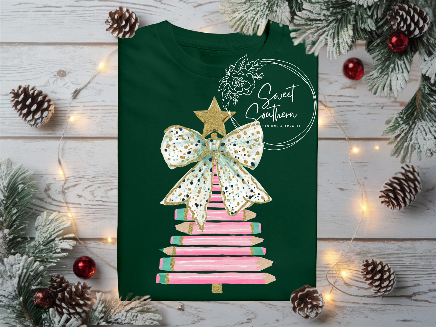 pastel pencil christmas tree