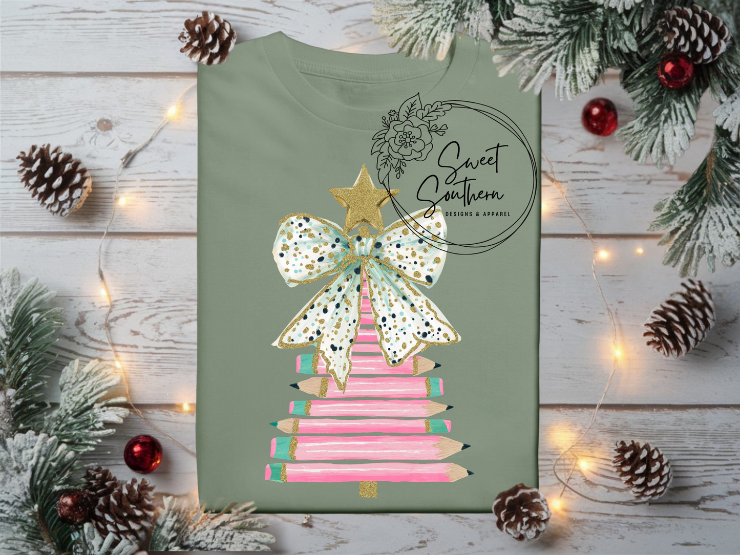 pastel pencil christmas tree